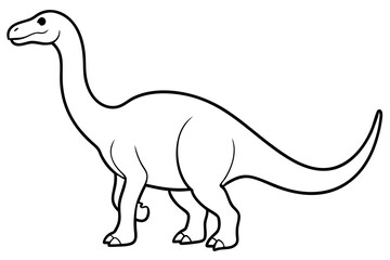dinosaur line art silhouette vector illustration