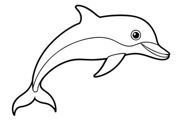 dolphin line art silhouette vector illustration