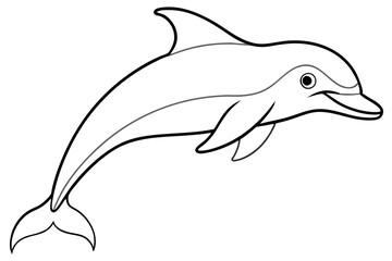 dolphin line art silhouette vector illustration
