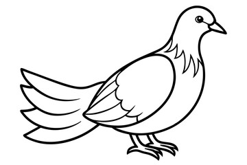 Obraz premium dove line art silhouette vector illustration