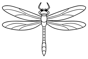 dragonfly line art silhouette vector illustration