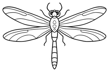 dragonfly line art silhouette vector illustration