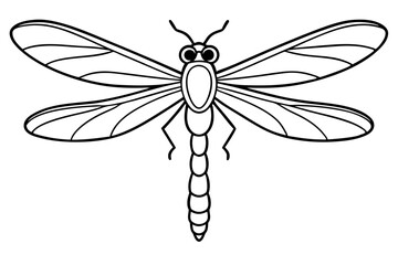 dragonfly line art silhouette vector illustration