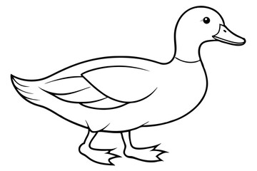 duck line art silhouette vector illustration
