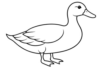 duck line art silhouette vector illustration