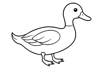 duck line art silhouette vector illustration