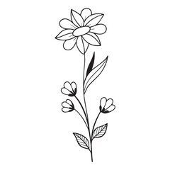flower icon set vector illustration outline