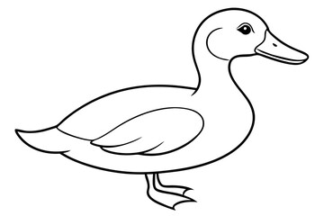 duck line art silhouette vector illustration