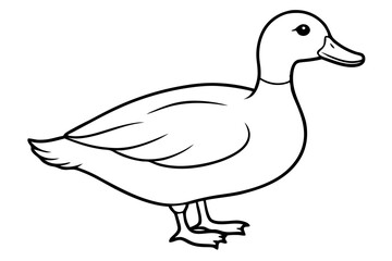duck line art silhouette vector illustration