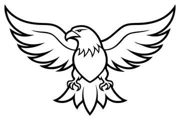 eagle line art silhouette vector illustration