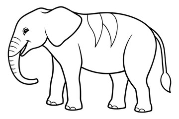 elephant line art silhouette vector illustration