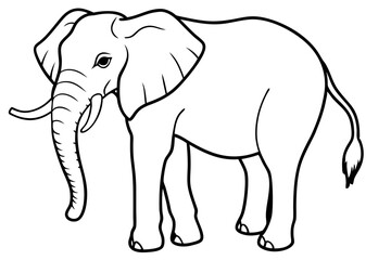 elephant line art silhouette vector illustration