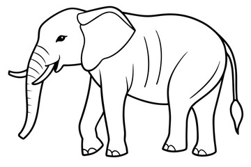 elephant line art silhouette vector illustration