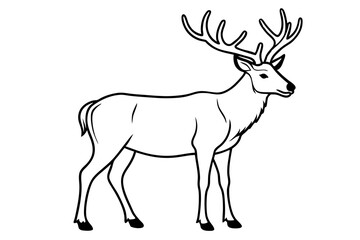 elk line art silhouette vector illustration