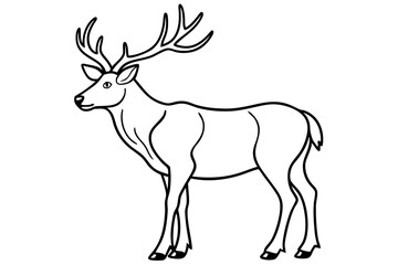 elk line art silhouette vector illustration
