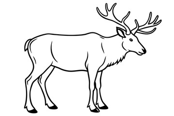 elk line art silhouette vector illustration