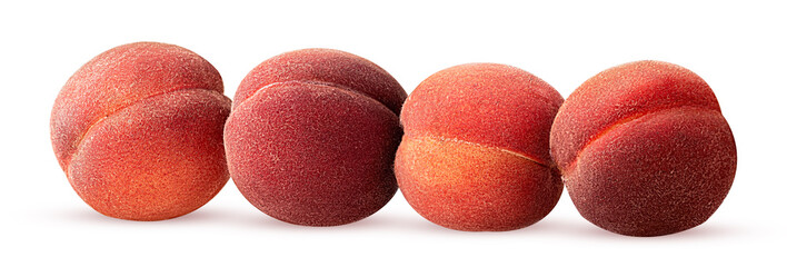 Four ripe peach fruit