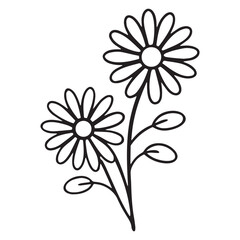 flower icon set vector illustration outline