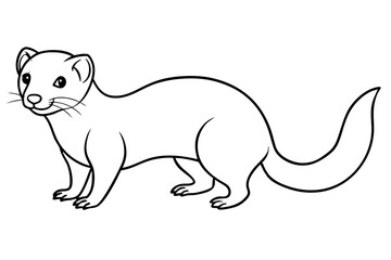 ferret line art silhouette vector illustration