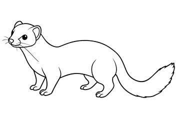 ferret line art silhouette vector illustration