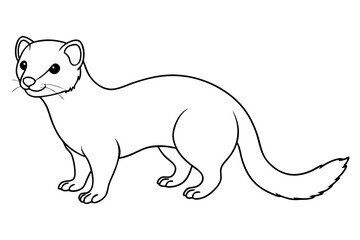 ferret line art silhouette vector illustration