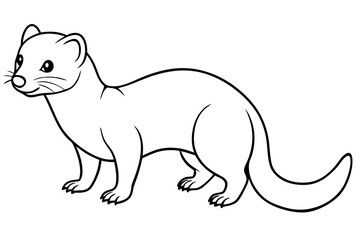 ferret line art silhouette vector illustration