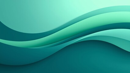 Obraz premium Serene flowing gradient abstract digital waves of green to blue