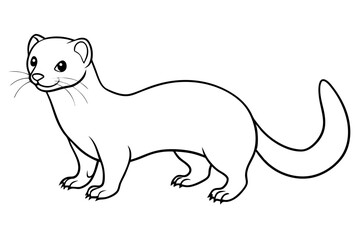 ferret line art silhouette vector illustration