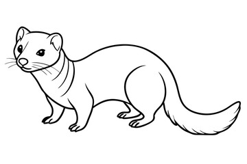 ferret line art silhouette vector illustration