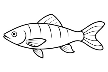 fish line art silhouette vector illustration