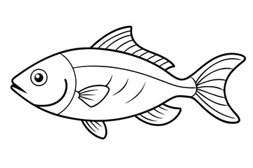 fish line art silhouette vector illustration