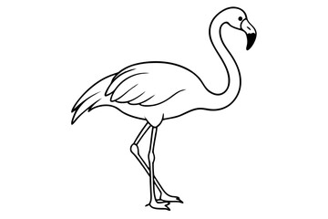 flamingo line art silhouette vector illustration