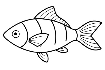 fish line art silhouette vector illustration