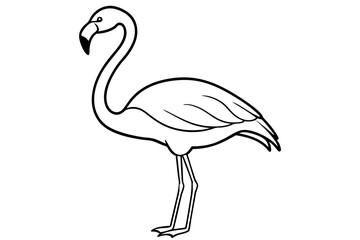 Obraz premium flamingo line art silhouette vector illustration