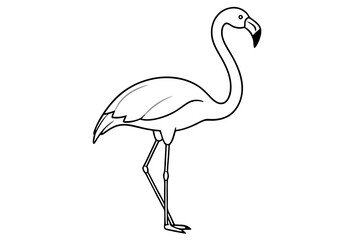 flamingo line art silhouette vector illustration