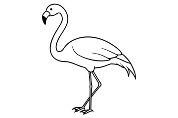 flamingo line art silhouette vector illustration