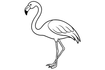 Obraz premium flamingo line art silhouette vector illustration
