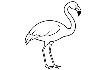 flamingo line art silhouette vector illustration