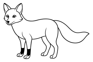 fox line art silhouette vector illustration