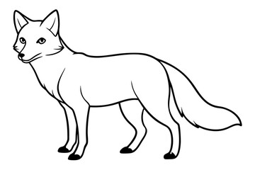 fox line art silhouette vector illustration