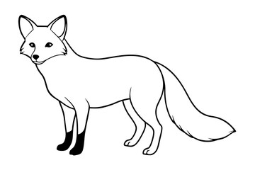 fox line art silhouette vector illustration