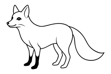 fox line art silhouette vector illustration