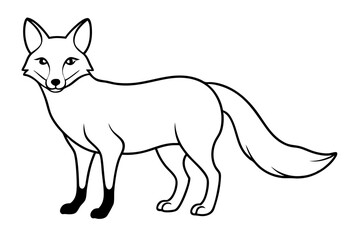 fox line art silhouette vector illustration