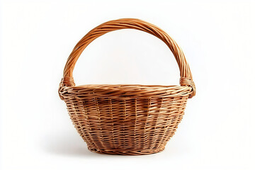 Stylish empty wicker basket with intricate texture, ideal for home decor, gift wrapping, or crafting projects. Perfect for eco-friendly themed events.