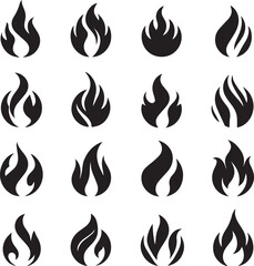 Fire icon vector set. Fire flame symbol. Flame icon collection. fireball and flame vector illustration icon set. 