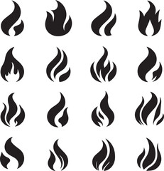 Fire icon vector set. Fire flame symbol. Flame icon collection. fireball and flame vector illustration icon set. 