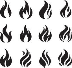 Fire icon vector set. Fire flame symbol. Flame icon collection. fireball and flame vector illustration icon set. 