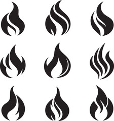 Fire icon vector set. Fire flame symbol. Flame icon collection. fireball and flame vector illustration icon set. 