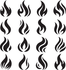 Fire icon vector set. Fire flame symbol. Flame icon collection. fireball and flame vector illustration icon set. 