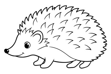 hedgehog line art silhouette vector illustration